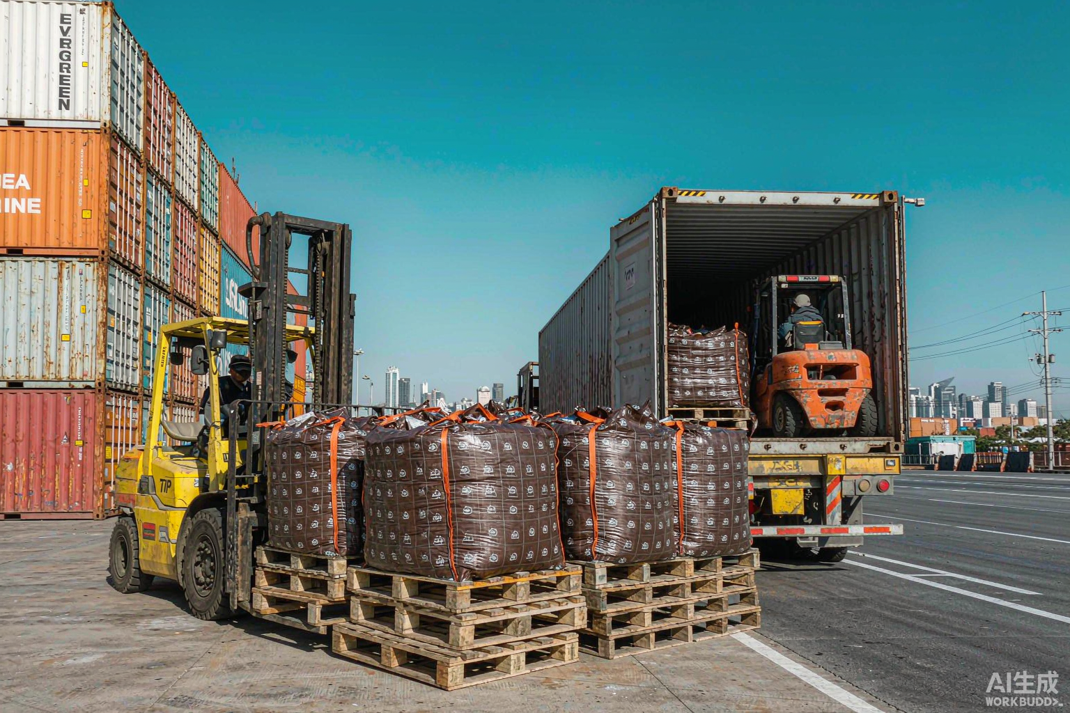 Container loading of LyondellBasell Pro-fax 6331 at Ningbo port